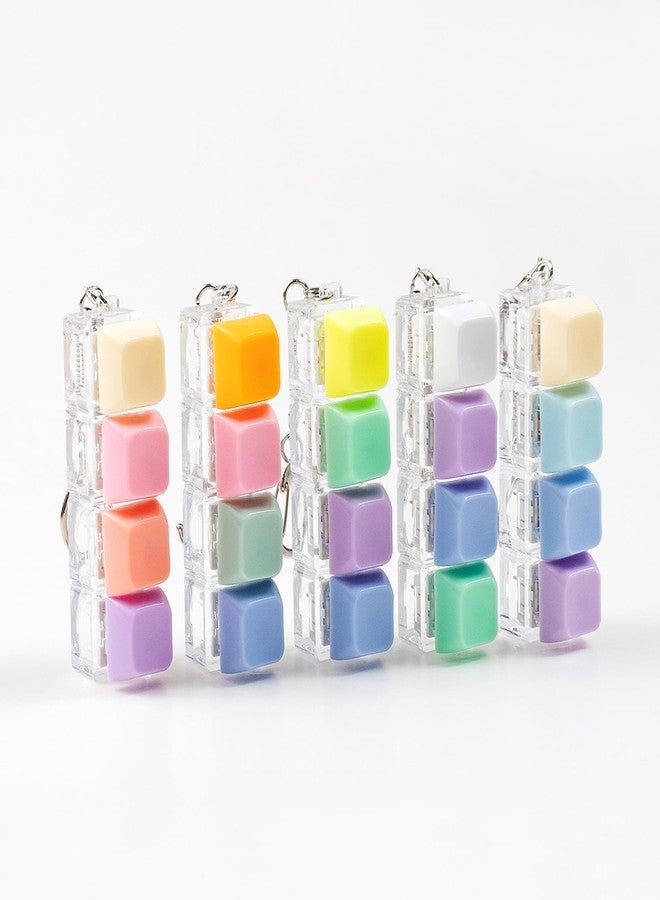 Gliging 5Pcs Keyboard Fidget Toy, Colorful Loud Fidget Keyboard Keychain 4-in-1 Keyboard Clicker Fidget Toy Stress Relief, Fidget Sensory Fun Toys for Anxiety Decompression - Image 1